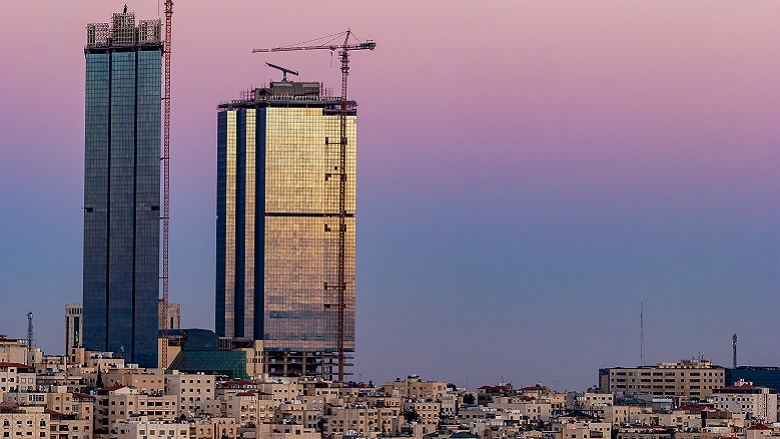 Skyline of Amman, Jordan, with Jordan Gate Towers